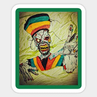 Rasta Zombie Sticker